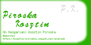 piroska kosztin business card